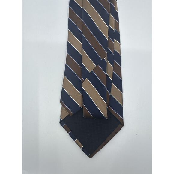 Jones New York Brown And Blue Striped Men's Neck Tie - Picture 5 of 15